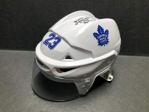 Travis Dermott assinou Toronto Maple Leafs Hockey Mini -Helmet PSA AF36521 - Capacetes e máscaras autografadas da NHL