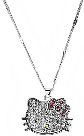 Rhinestone KT Colar de pendente de gato y2k gyaru kawaii