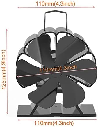Ventilador de lareira preta de Lynlyn 6 fogão alimentado por calor log madeira queimador de madeira eco amigável fã