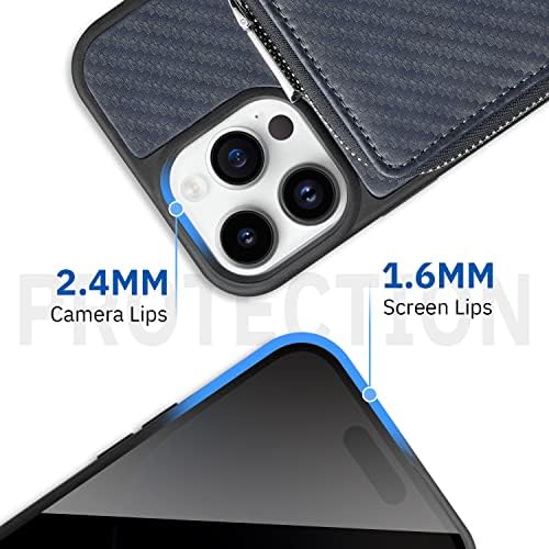 Custype para o iPhone 13 Pro Max Wallet Case, capa de couro com suporte para cartões, capa de zíper com cartões de