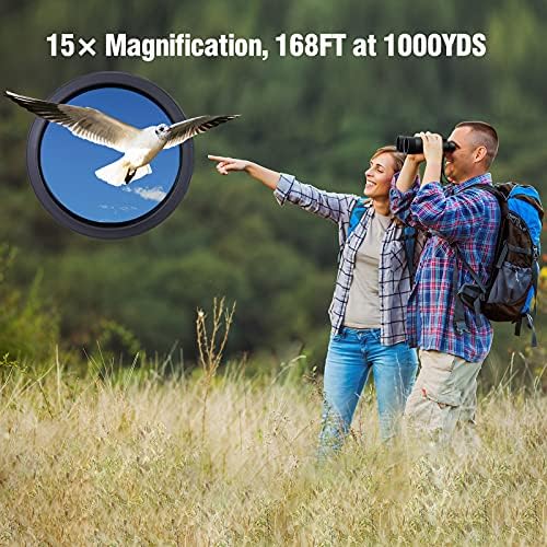 15x60 Binóculos HD para adultos, binóculos de caça de alta potência, binóculos à prova d'água para pássaros que assistem