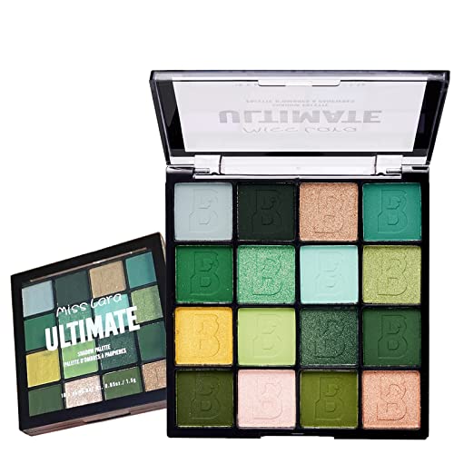 Paleta de sombra verde moakxer, 16 cores sombra de glitter fosco, floresta amarela verde amarelo duradouro colorido paleta de sombras, maquiagem de glitter verde para meninas e mulheres