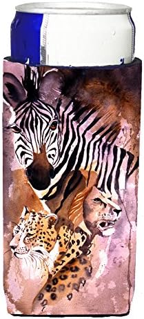 Tesouros de Caroline JMK1194MUK Cheetah, Leão e Zebra Ultra Hugger para latas finas, lata de manga mais refrigerada Hunha HuSphe