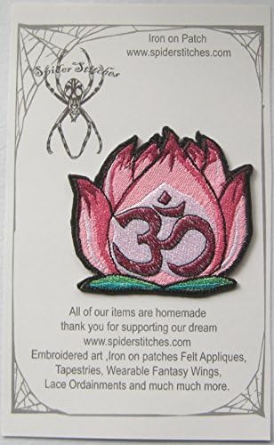 Rosa om lotus flor adorável zen de ferro em patch no patch
