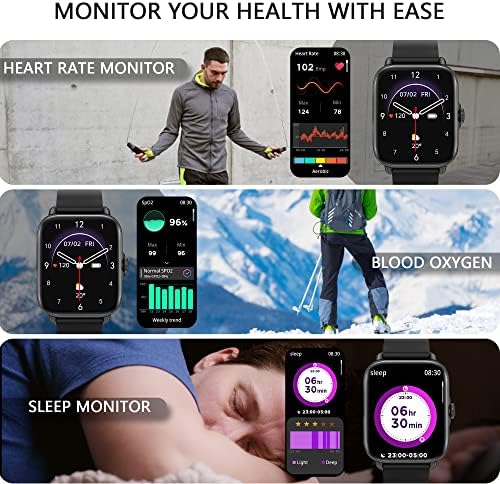 Wzwneer [2 relógios] Relógio inteligente, rastreador de fitness de smartwatch de 1,7 para telefones Android e iOS com rastreamento de sono com frequência cardíaca, 28 modos esportivos, controle de voz da AI, relógio de fitness…