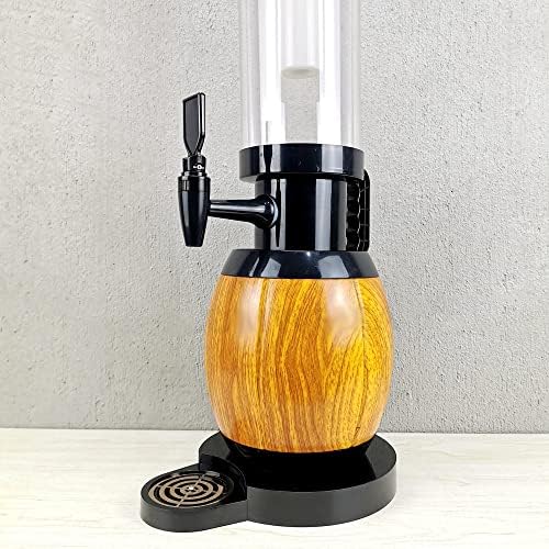 Houkai 3 litros Wood Barrel Design Beer Tower Beverage Dispenser com luzes LED Tube de gelo para festas em casa Buffet