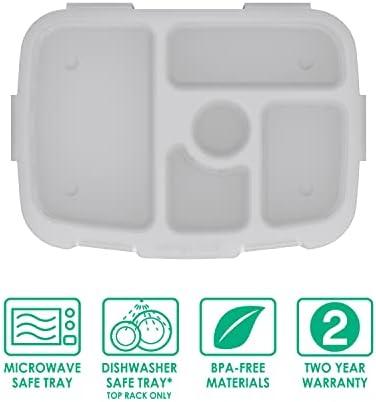 BENTGO® Kids Prints Bandey com tampa transparente-recipiente de preparação para refeições reutilizáveis, sem BPA e 5 de compartimento com controle de porção embutido para refeições saudáveis ​​em casa e em movimento