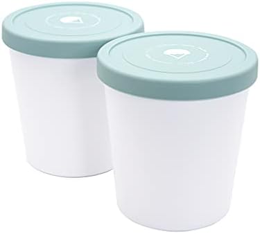 Recipientes de sorvete Kanudle Tubs de recipiente de armazenamento de congelador perfeito com tampas de silicone para sorvete, sorvete e gelato | BPA grátis e lava -louças seguros