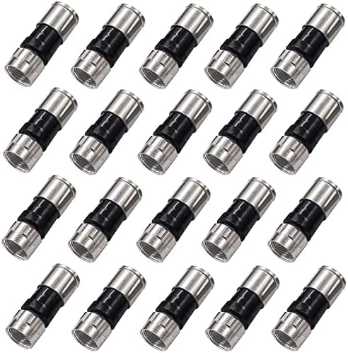 Kit de ferramentas de crimper a cabo coaxial coaxial, crimper de cabo coaxial, com 20 pcs f estilo rg6 conectores de compressão+20pcs RG6 conectores de compressão, conectores de compressão de cabo coaxial do tipo F.