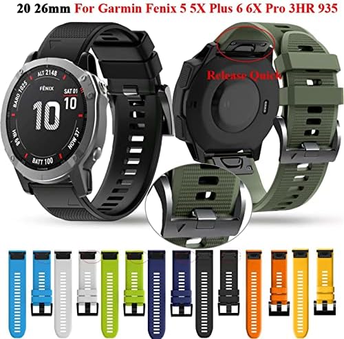 Bahdb Smart Watch Band Strap for Garmin Fenix ​​7 7x 6 6x 5x 5 3HR 935 945 Correia rápida Belt Silicole