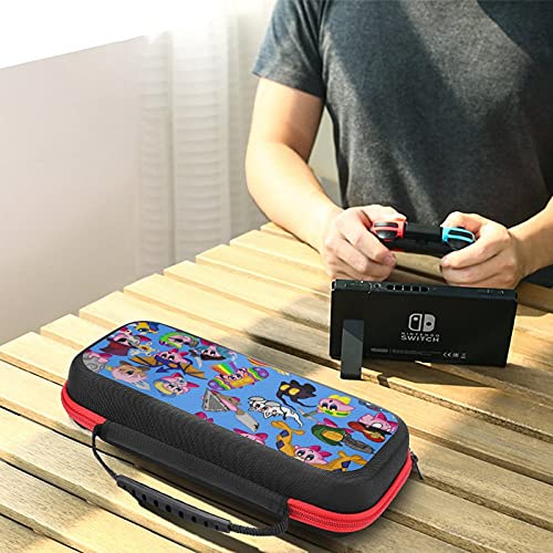 Kirby Blue Blue Bag, Switch Travel Transporting Case para Switch Lite Console e Acessórios, bolsas de armazenamento do organizador da capa de protetor de casca com 10 cartões de jogo bolso