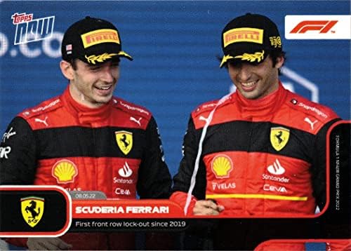 2022 Fórmula 1 F1 Topps Now 18 Scuderia Ferrari Racing Card - Charles Leclerc e Carlos Sainz Jr.