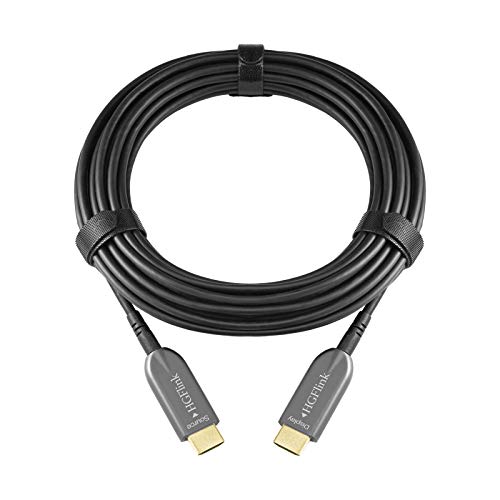 Hgflink 8K HDMI 2.1 Cabo de fibra óptica 65ft Ultra HD Suporte dinâmico HDR EARC 8K60Hz 4K120Hz 48Gbps HDCP 2.2 compatível com HDMI2.0 HDMI1.4 Fácil de plugar e jogar PVC PVC