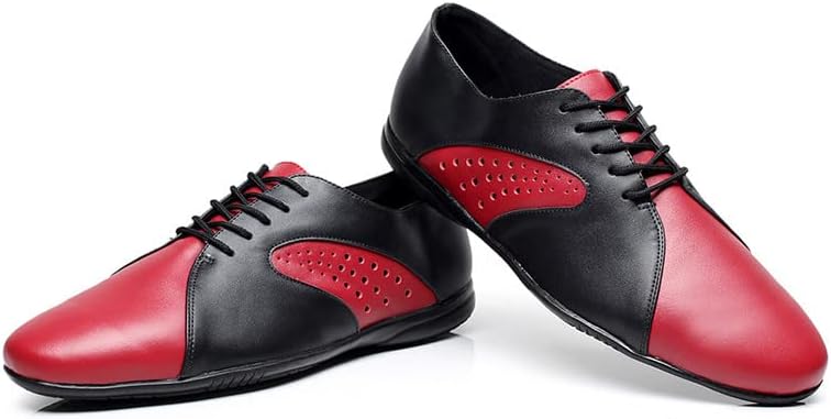 Sapatos de dança latina de dança masculinos de AOQUnfs de salsa de salsa de salão de salão de salão preto, modelo 9017