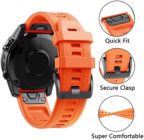 DJDLFA 22 26mm Silicone Watch Band tapas para Garmin Fenix ​​6x 6 Pro 7x 7 5 5x 3 3HR 945 Pulseira Smartwatch Pulseira rápida pulseira