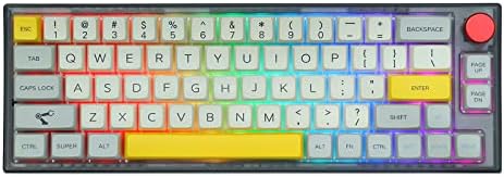 Epomaker Th66 Pro 65% Hot Swappable RGB 2.4GHz/Bluetooth 5.0/teclado de jogos mecânicos com fio com MDA PBT Keycaps, controle