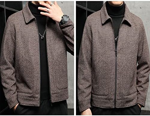 Lapela masculina leve casaco macio de casaco casual zip up windbreaker slim relaxado ajuste jaqueta vintage Outwear