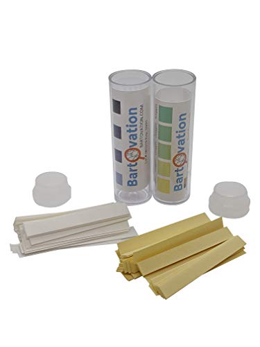 Kit de teste de desinfetante para restaurante para quaternário amônio 0-500 ppm e cloro 10-200 ppm de papel de teste [2 frascos
