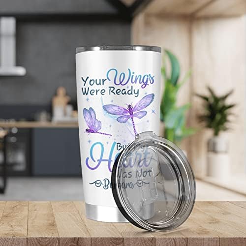 Calanaram personalizado deslumbrante Dragonfly Tumbler, nome personalizado Sua asa está pronta, presente para mulheres