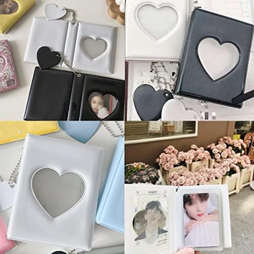 Mini -foto de 3 polegadas Álbum de fotos, Kpop PhotoCard Binder Photocard Solder Book Collect Book Love Heart Hollow