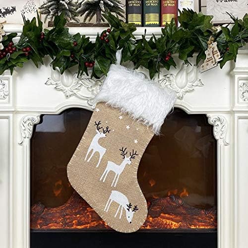 Ku1akf Tree Ornament Stocking Decoração de meias de boneco de neve do Papai Noel