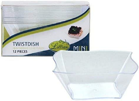 Lillian Tablesettings Mini Twist Dish-5 oz | Claro | Pacote de 12 saque plástico