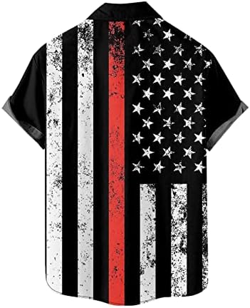 Xxbr 4 de julho Camisetas havaianas para homens Patriótico Americano Patriota Americana Tops Button Down Down Casual