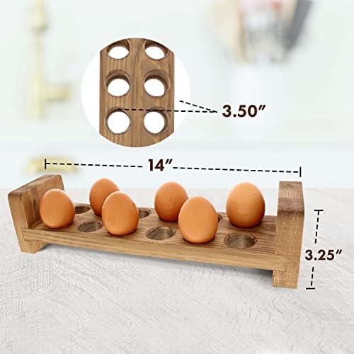 Titular de ovo de galinheiro da GUI - Rack de ovo empilhável para bancada para ovos frescos - decoração de cozinha rústica