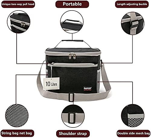 Lunch saco 10l, lancheira isolada para homens/mulheres, lancheiras mais frias ou mais quentes para adultos/crianças, caixa