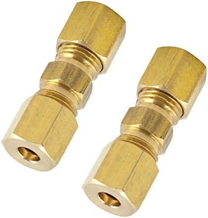 Legines Brass Compression Tube Metting, Union, 1/8 od x 1/8 OD, pacote de 2