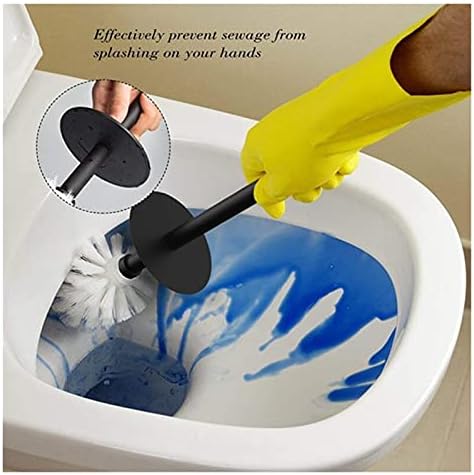 Escova de escova de vaso sanitário Novo escova de vaso sanitário com suporte preto para banheiros com tampa e alça longa