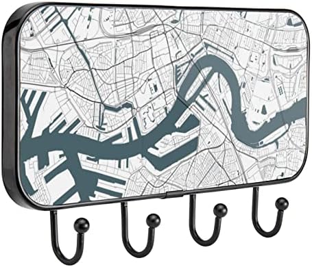 Mapa dos ganchos -chave de muooum da cidade de Roterdã no suporte da Key da Holanda da Holanda do Sul para decorativa de parede