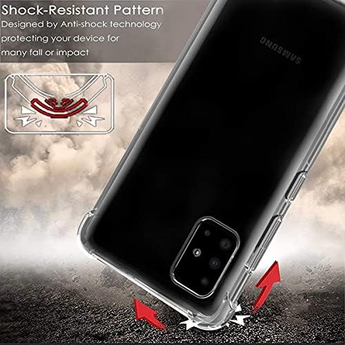 [Estrada à esquerda] Caso cristalino para o Galaxy A71 5G, capa de telefone protetora à prova de choques do Air-Bag, capa