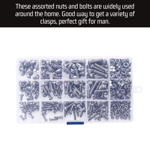 Parafusos parafusos do hardware do solteiro kit de sortimento - parafusos porcas arruelas Organizadoras - porcas e parafusos Organizador de sortimento - parafuso métrico e armazenamento de parafuso de porca - kit de parafuso pesado com caixa