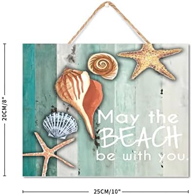 Sea Snail Starfish Sea Horse Horário Placa Sinal 8x10in Fazenda Estilo Estilo Porta Frente Placa Náutica Casal Tropical Casa de praia Mantenha a calma Plina de madeira feita à mão para o escritório da porta da frente do quarto