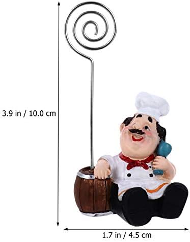 Besportble Place Card Titular com Chef Figure Número da tabela Stand Nome do clipe de foto para o Home Decoration Decoration Decoration Home Cafe Decorp Decort Collectible Presente 10x4. 5cm