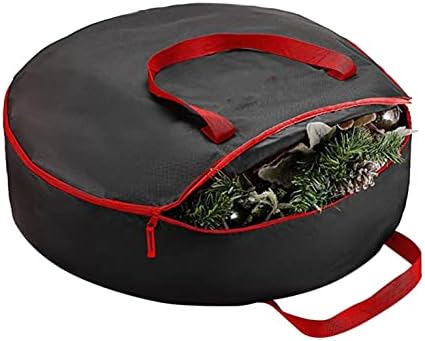 Bolsa de armazenamento de Natal verde, para proteger sua coroa de férias com acessórios de decoração de material