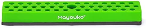 Mayouko 1/4 Organizador de rack de bits de bits magnético de 1/4, 43 orifícios, suporte para broca de 1/4 de polegada,
