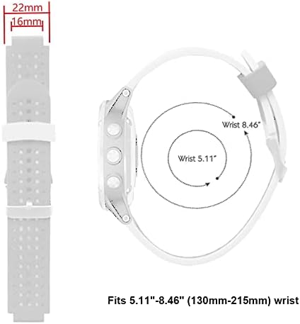 THREEGGS Bandas de 22 mm para Garmin Forerunner 235/735XT, Silicone Watch Band Sport Strap for Forerunner 220/230 / 235/620 / 630 / 735XT / 235lite / abordagem S20 / S5 / S6 SmartWatch