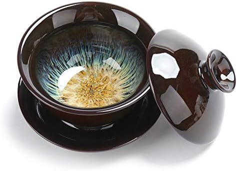 Chinês de porcelana de porcelana de bule de porcelana chinesa, 4oz / 110ml colorido de gaiwan bel com água quente chaleira kungfu panela