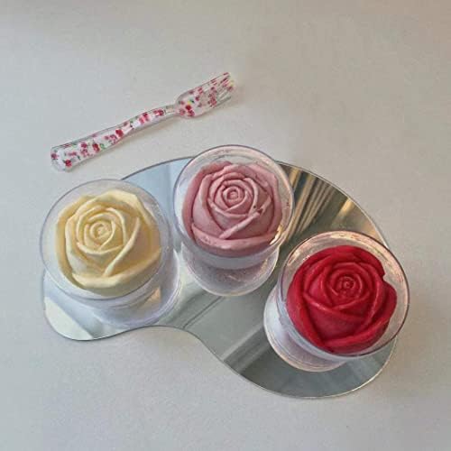 Bandeja de cubo de gelo de rosa 3d de 2 polegadas com tampa para freezer grande fofo fofo de flor de rosa para cocktails uísque
