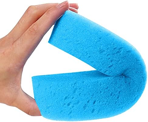 Esponja de lavagem de carros dufre, limpeza esponjas, 23,5*6cm Kit de lavador de espuma grande, mistura de cores lavando esponjas para cozinha com embalagem compactada a vácuo, 5pcs azul