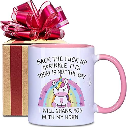 Funny Unicorn Rainbow Coffee Caneca, Citação sarcástica Presente de caneca de café para ela Mulheres Melhor amiga namorada