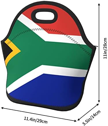 Bandeira da África do Sul Bandeira Neoprene Bolsa impermeável isolada Adequações para o escritório de trabalho de piquenique