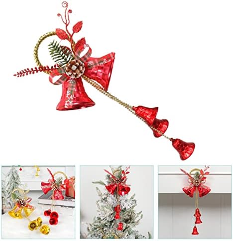 Soimiss 5pcs Bell Prop Janela de Natal Decoração de porta de metal Ornamentos de metal para pendurações Decorações de festa