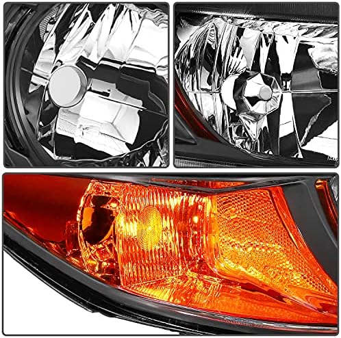 O conjunto do farol Scitoo se encaixa no Honda Civic 2 Door Coupe 2006-2011 Headlamp in Black Hous Housing Amber Reflector Clear Lente