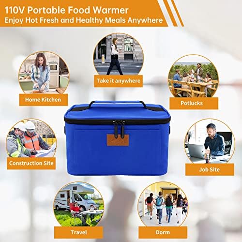 Alimentos portáteis Mini forno portátil de alimentos-110V lancheira elétrica aquecida para trabalho e 12V 24V 110V 3 em 1 pacote de