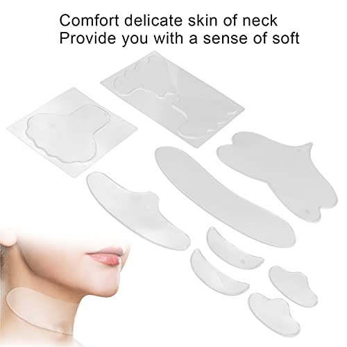 Almofadas de rugas no peito, 10pcs blocos de silicone conjunto multifuncional adesivo de face olho as almofadas de rugas de