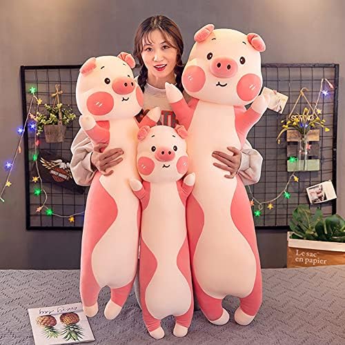 W-shig fofo luxuoso travesseiro longo travesseiro macio bichos de pelúcia piggy boneco de pelúcia de brinquedo para namorada,