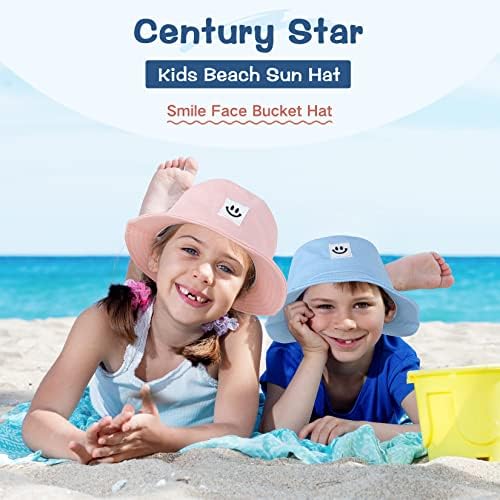 Century Star Cenagem Sun Sun para meninas meninos Capfe CHAPA DE CABELO UPF Mais de 50 crianças Capéu de praia Capace de verão Smile